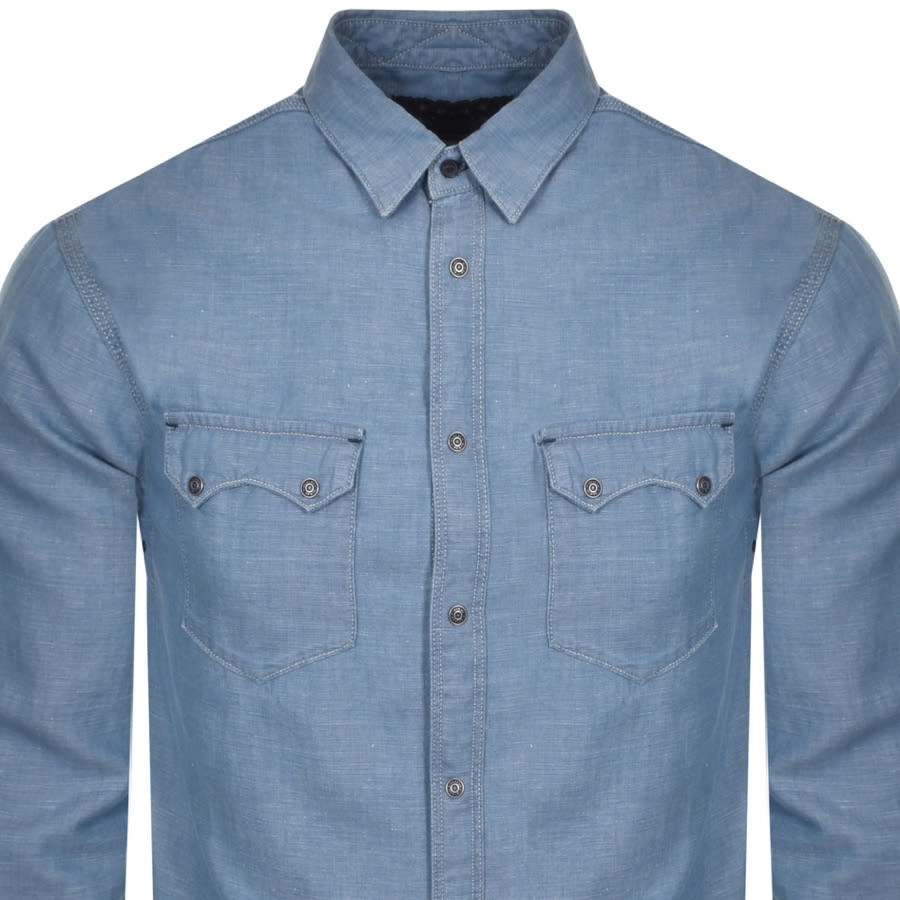 Alternative Image for ProductReplay Long Sleeved Denim Shirt Blue2